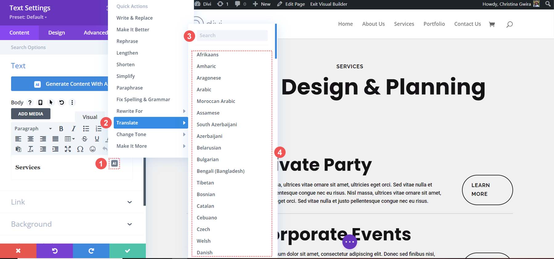 Divi AIをアクティブにする