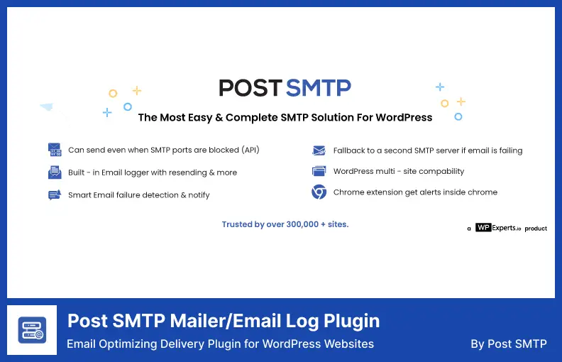 Complemento Post SMTP Mailer/Registro de correo electrónico: complemento de optimización de entrega de correo electrónico para sitios web de WordPress