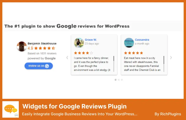 Плагин Widgets for Google Reviews — легко интегрируйте Google Business Reviews на свой веб-сайт WordPress