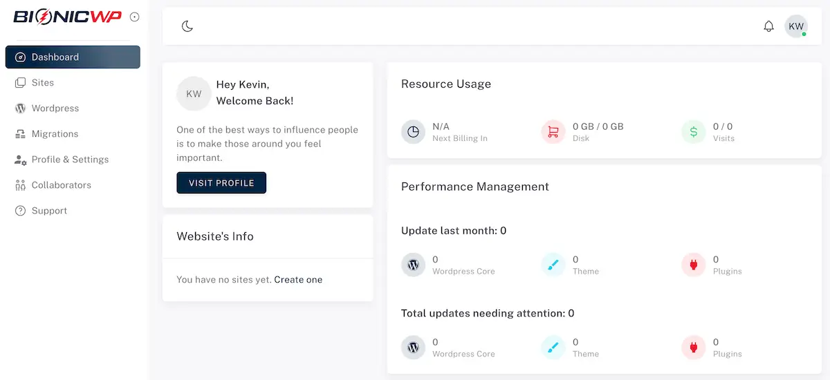 BionicWP-Hosting-Dashboard