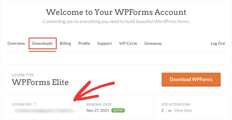 Cheie de licență WPForms