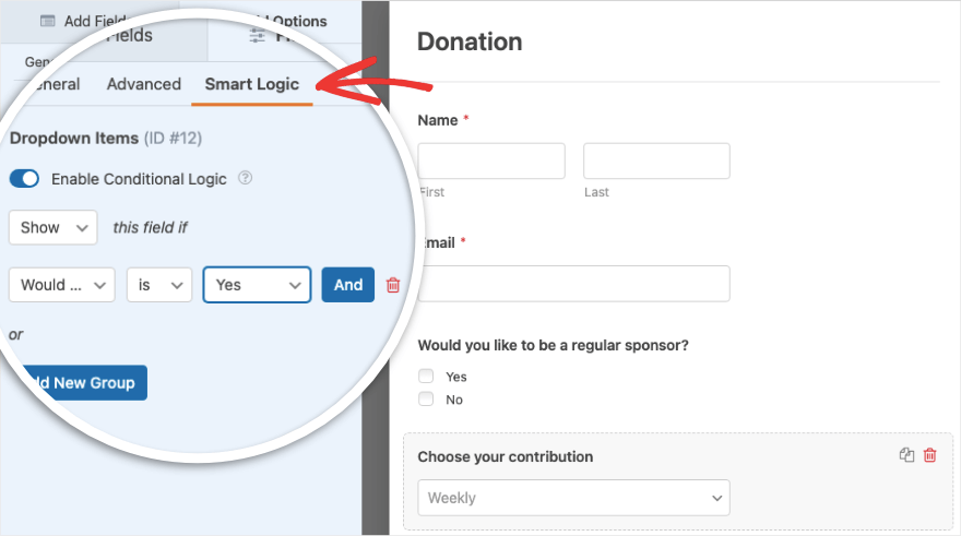 Aktivieren Sie intelligente Logik in WPForms