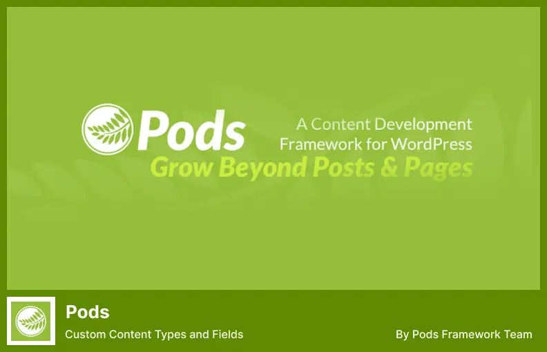 Pods Plugin - أنواع وحقول المحتوى المخصصة