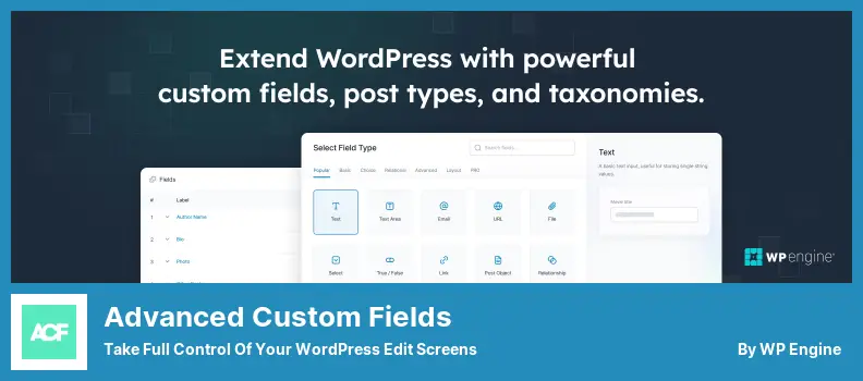 Advanced Custom Fields プラグイン - WordPress 編集画面を完全に制御します