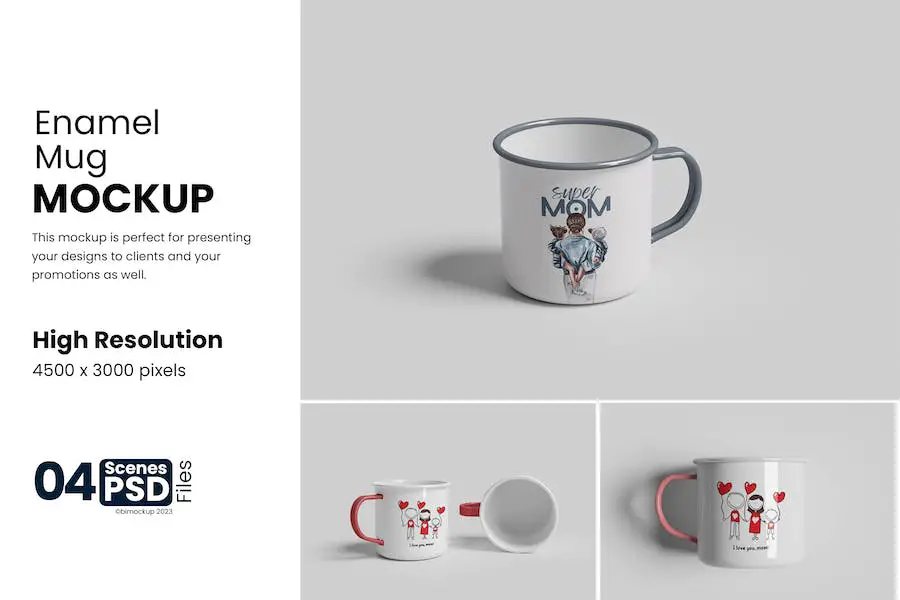 Mockup di tazza smaltata -