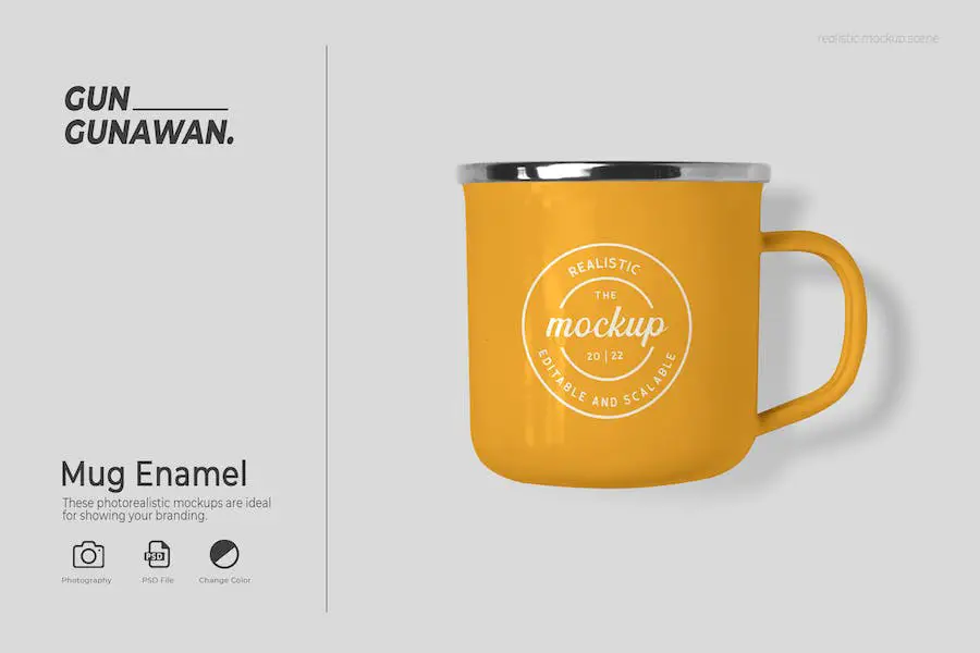 Mockup di tazza smaltata -