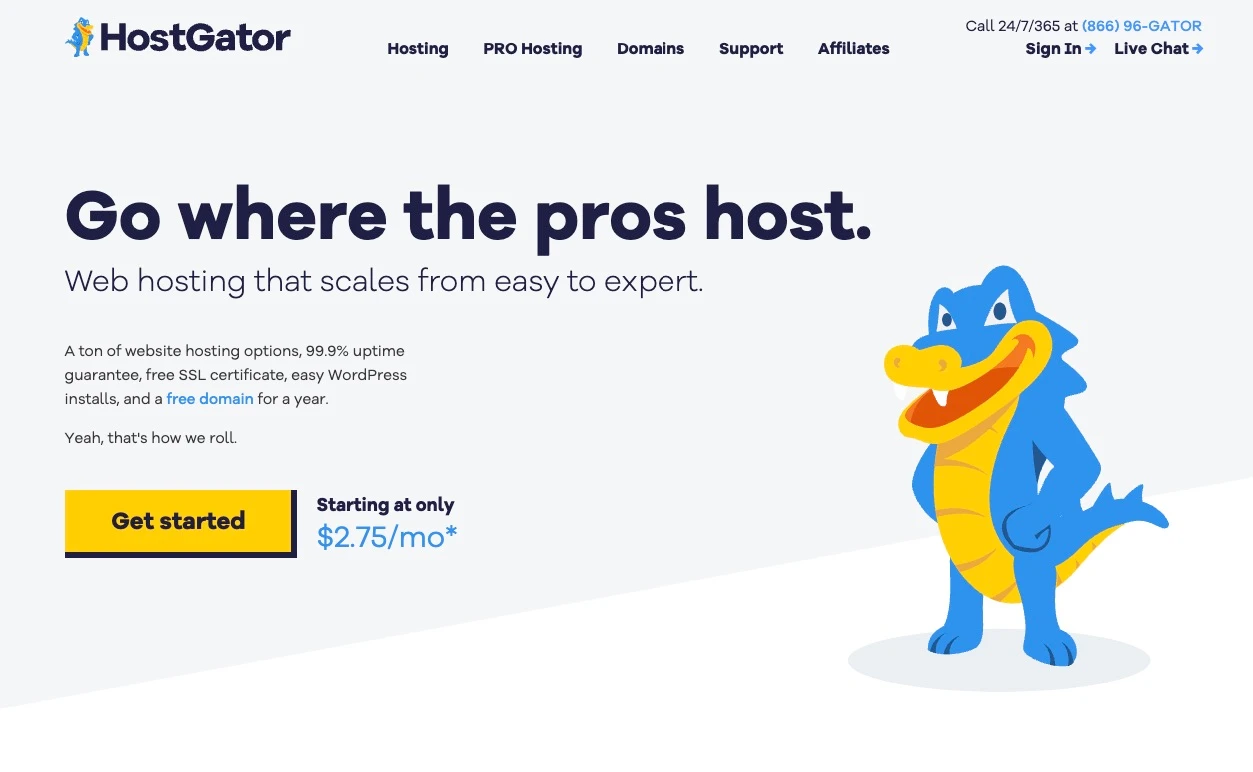 HostGator bietet einige der besten Hosting-Angebote für die private Website-Nutzung.