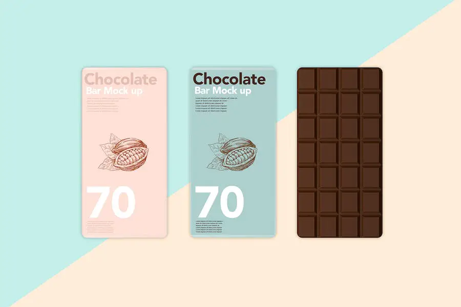 Modello di scene di cioccolato Mock Up -