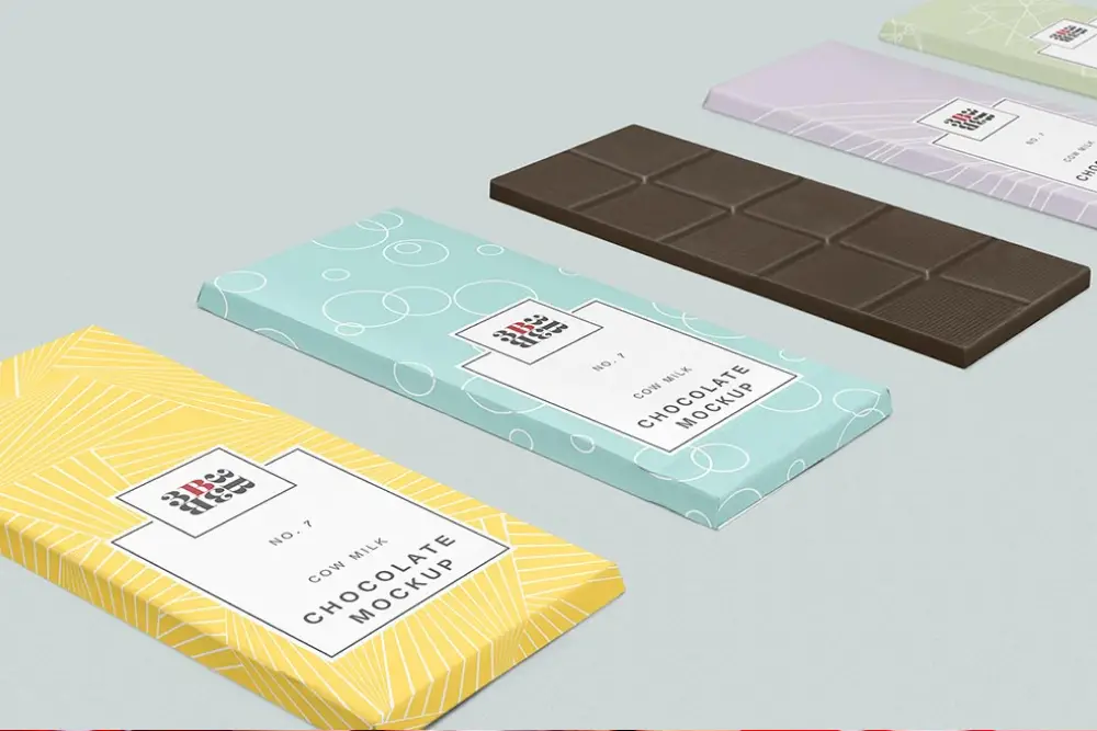 Mockup di barretta di cioccolato -