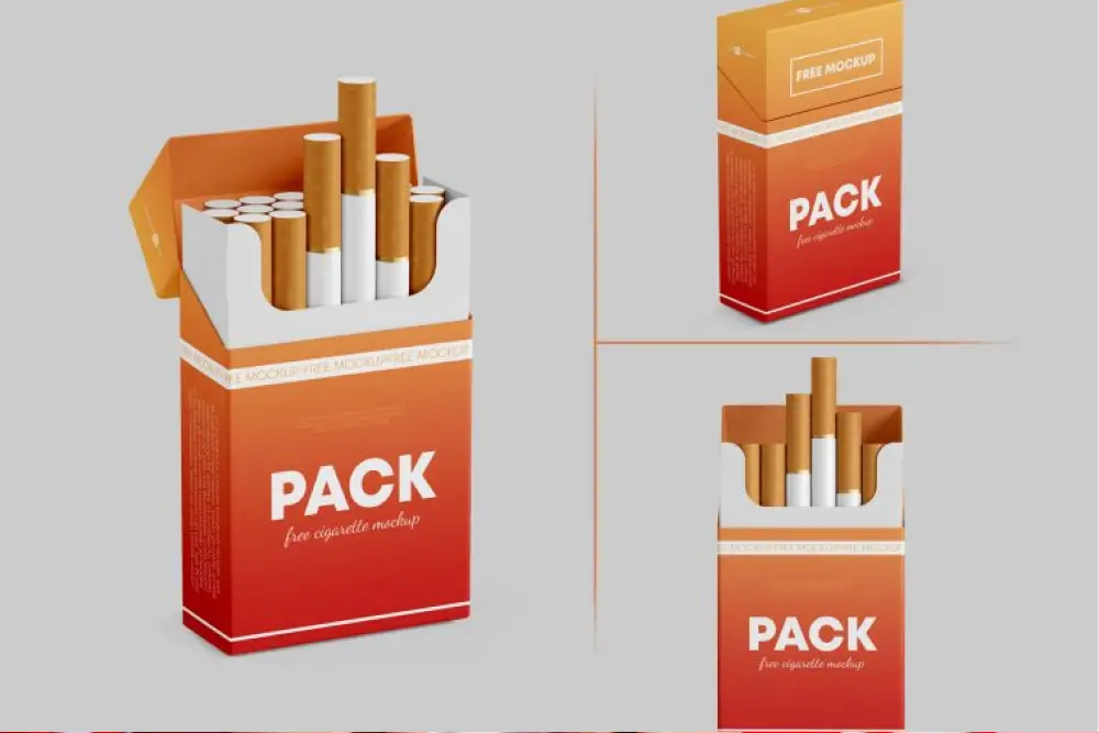 Set Mockup Kotak Bungkus Rokok Gratis -