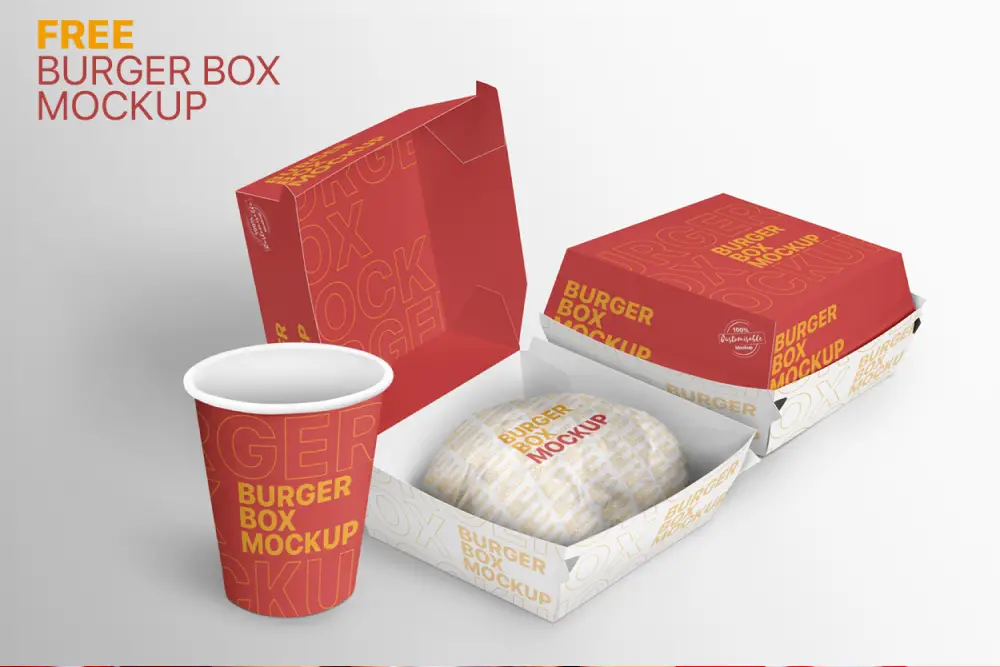 Kostenloses Burger-Box-Modell –