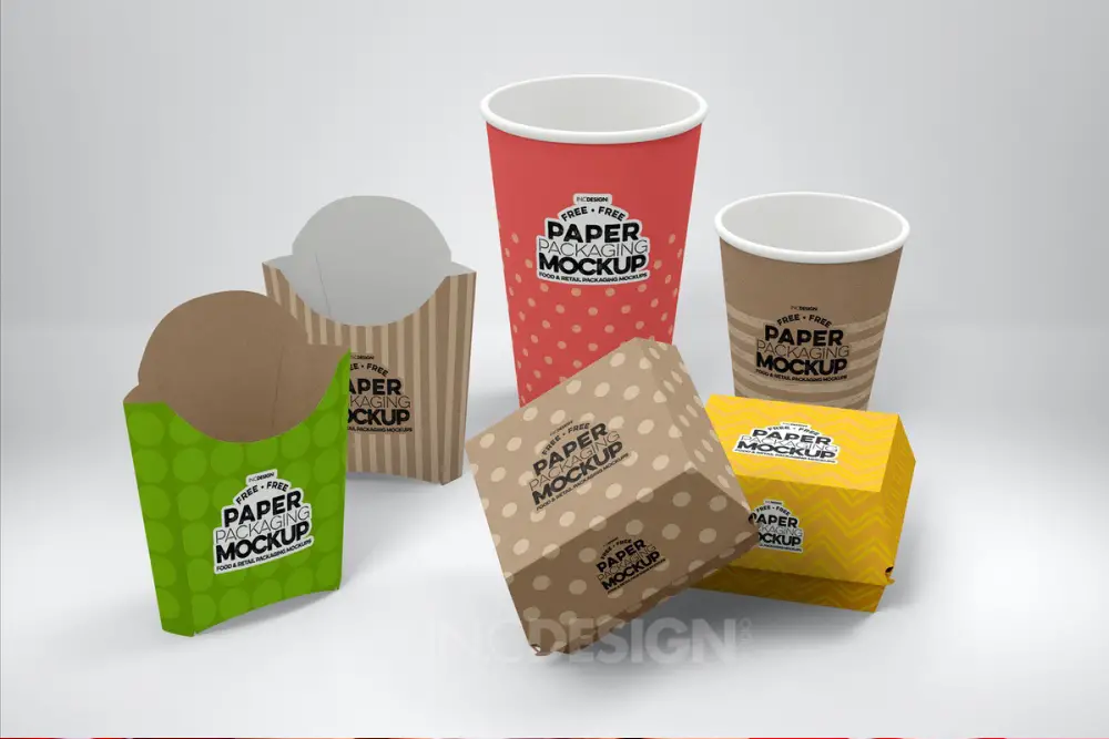 Modelo de maquete grátisMarca e embalagem de fast food -