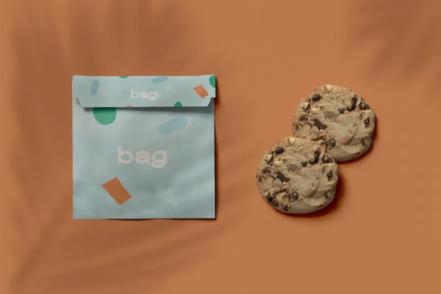 Maquette de sac et de biscuits -