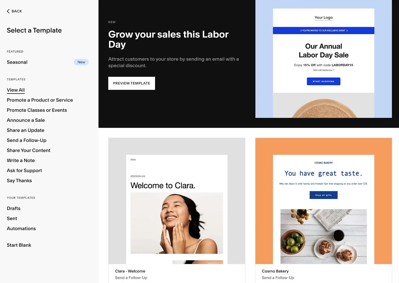 การตั้งค่าอีเมลใน Squarespace