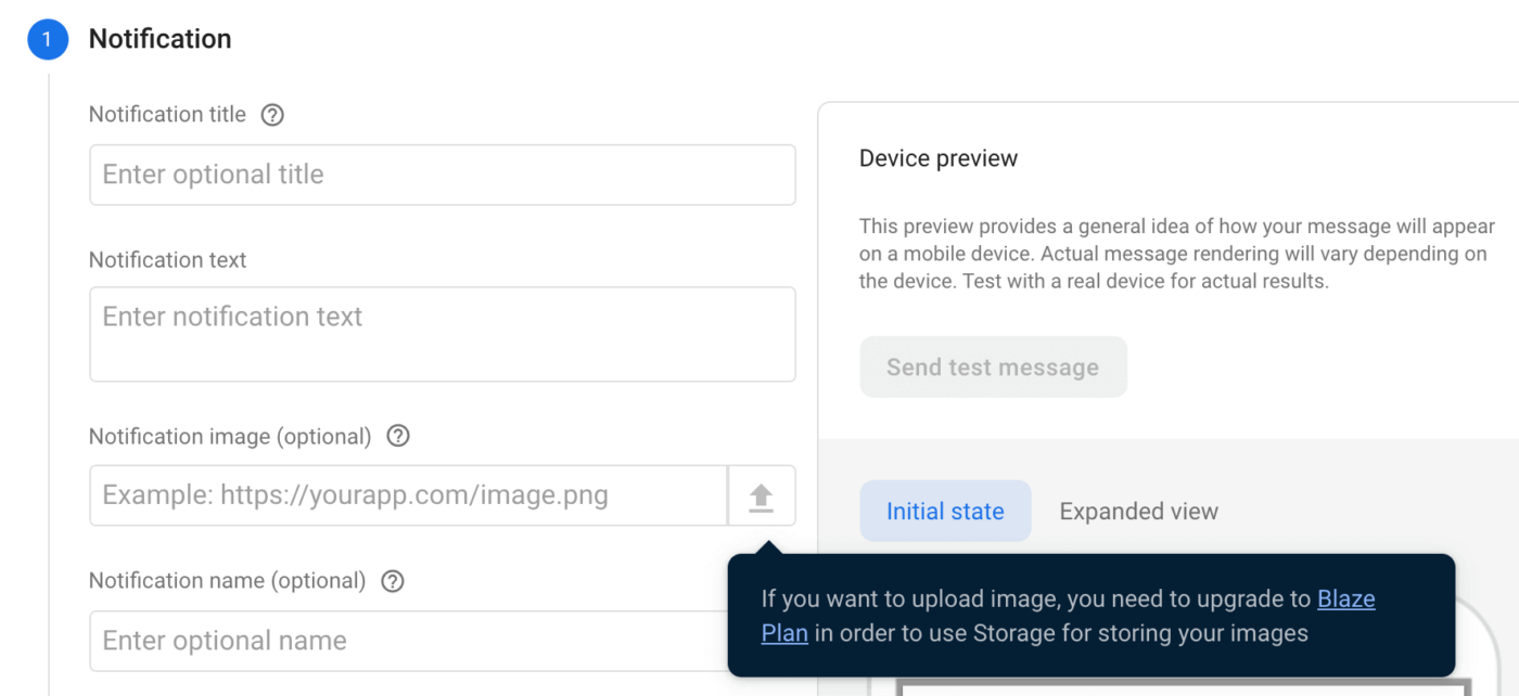 เครื่องมือสร้างการแจ้งเตือน Firebase