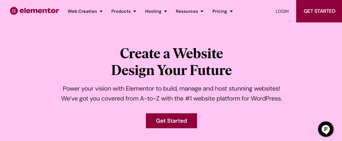 Home page di Elementor