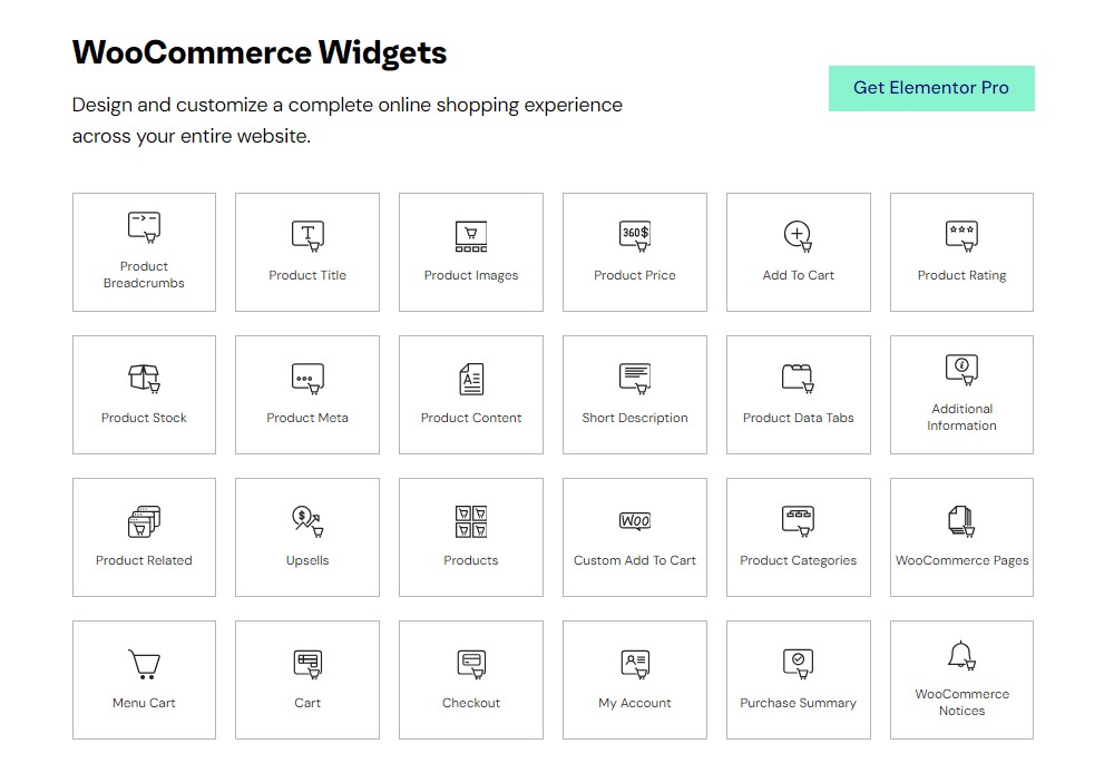 عناصر واجهة المستخدم WooCommerce