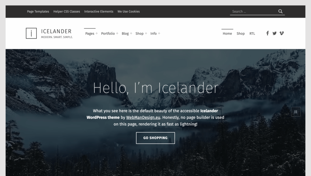 Isländer – WordPress-Theme für Barrierefreiheit