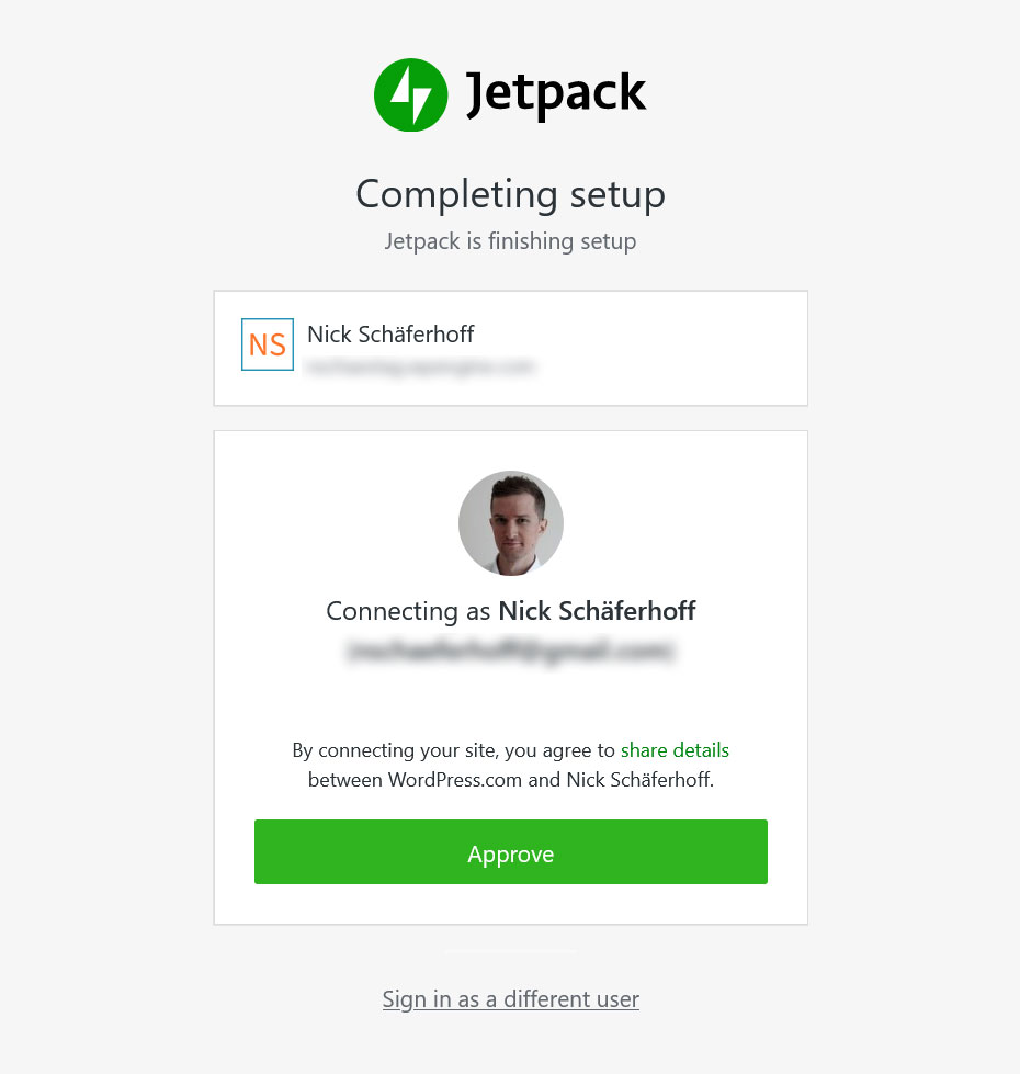 jetpack을 wordpress.com에 연결하세요