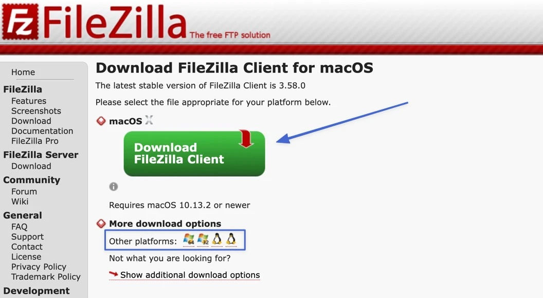 Laden Sie den Filezilla-Client herunter