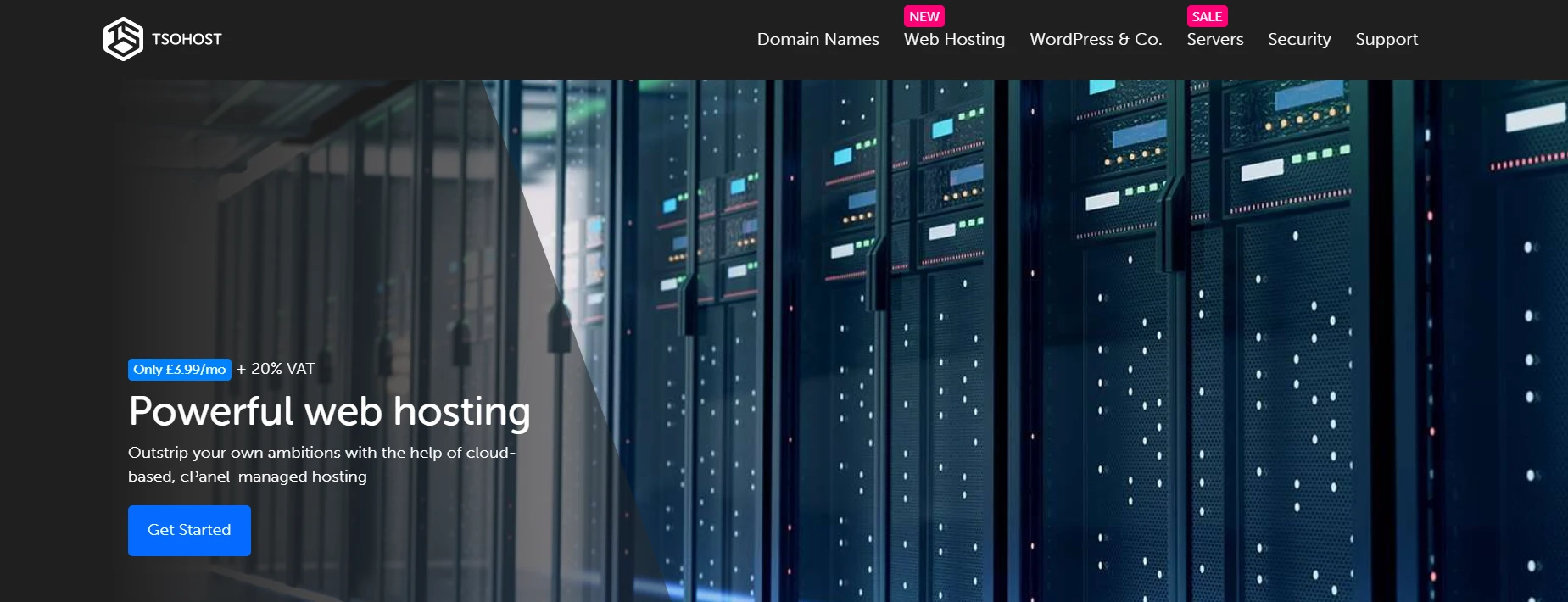 La home page di tsoHost.