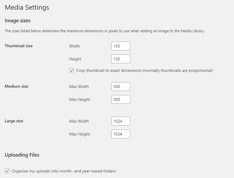 configuración-de-medios-de-wordpress