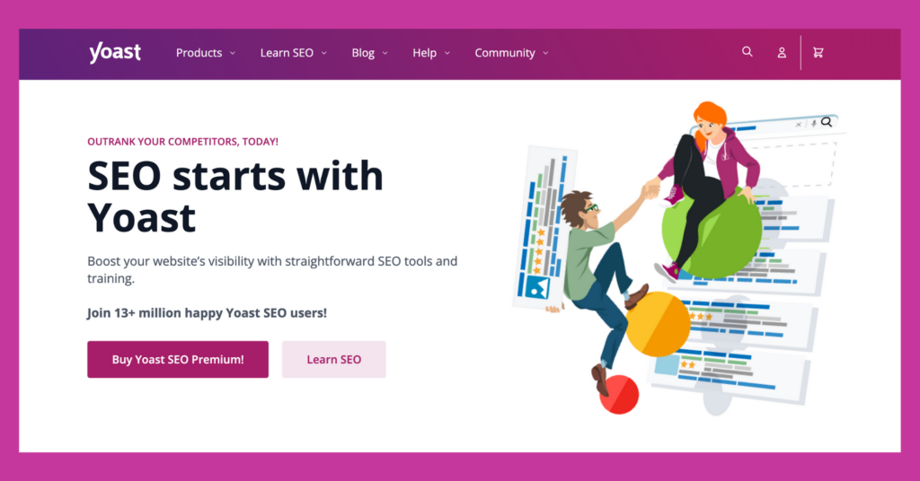 Screenshot der Yoast-SEO-Homepage