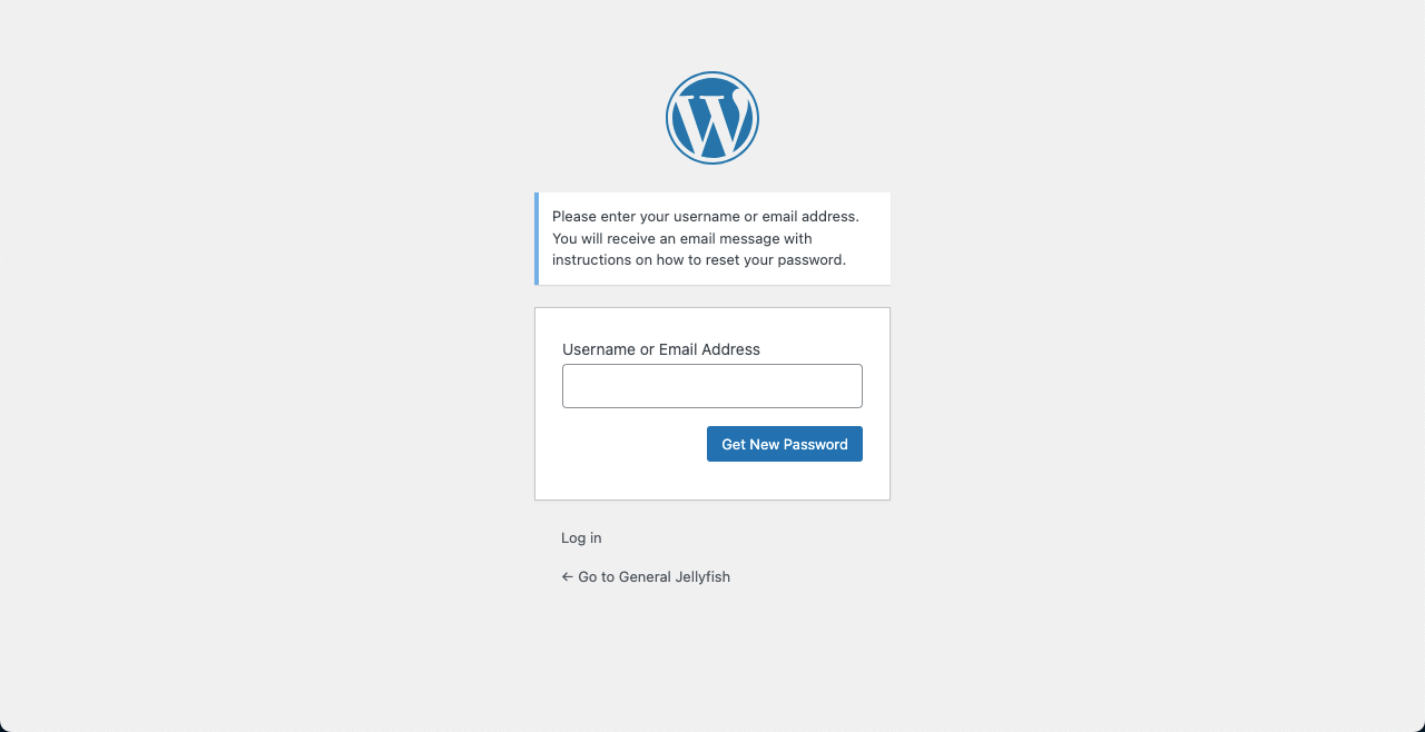 Default WordPress Login page