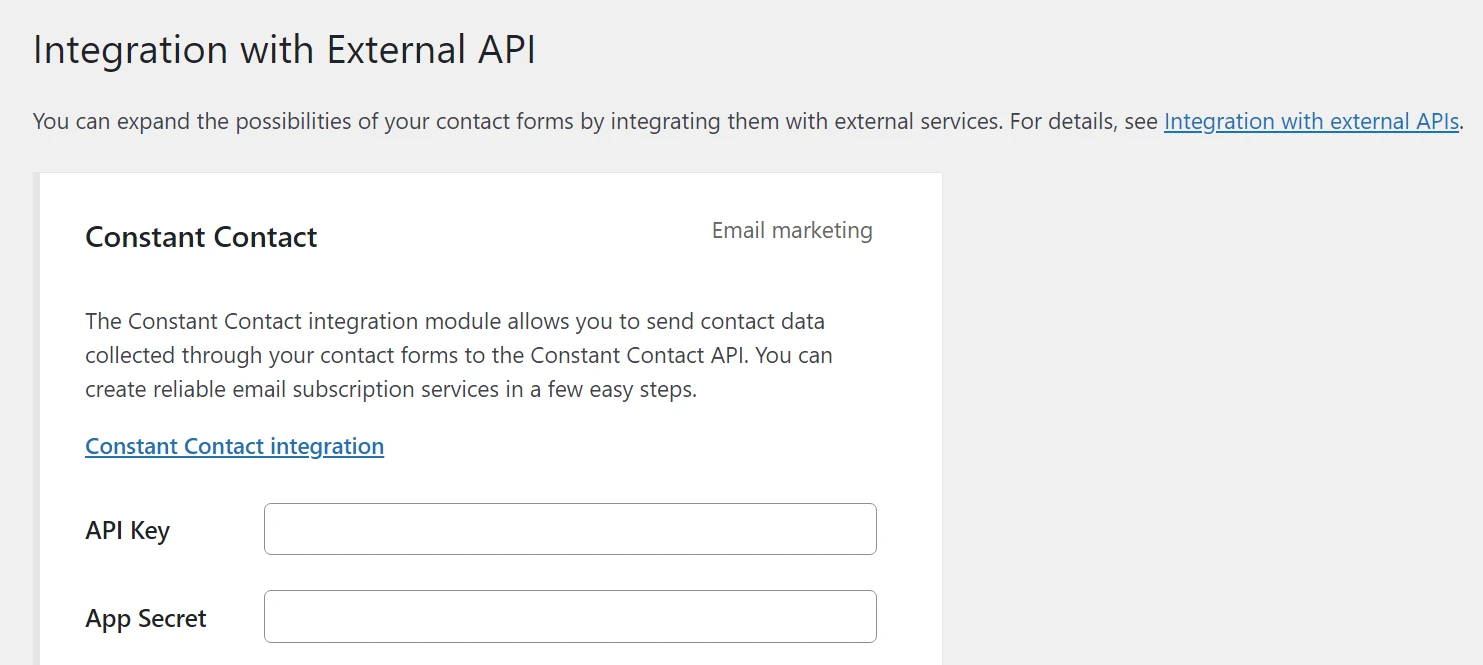 Integración de Constant Contact con el formulario de contacto 7.