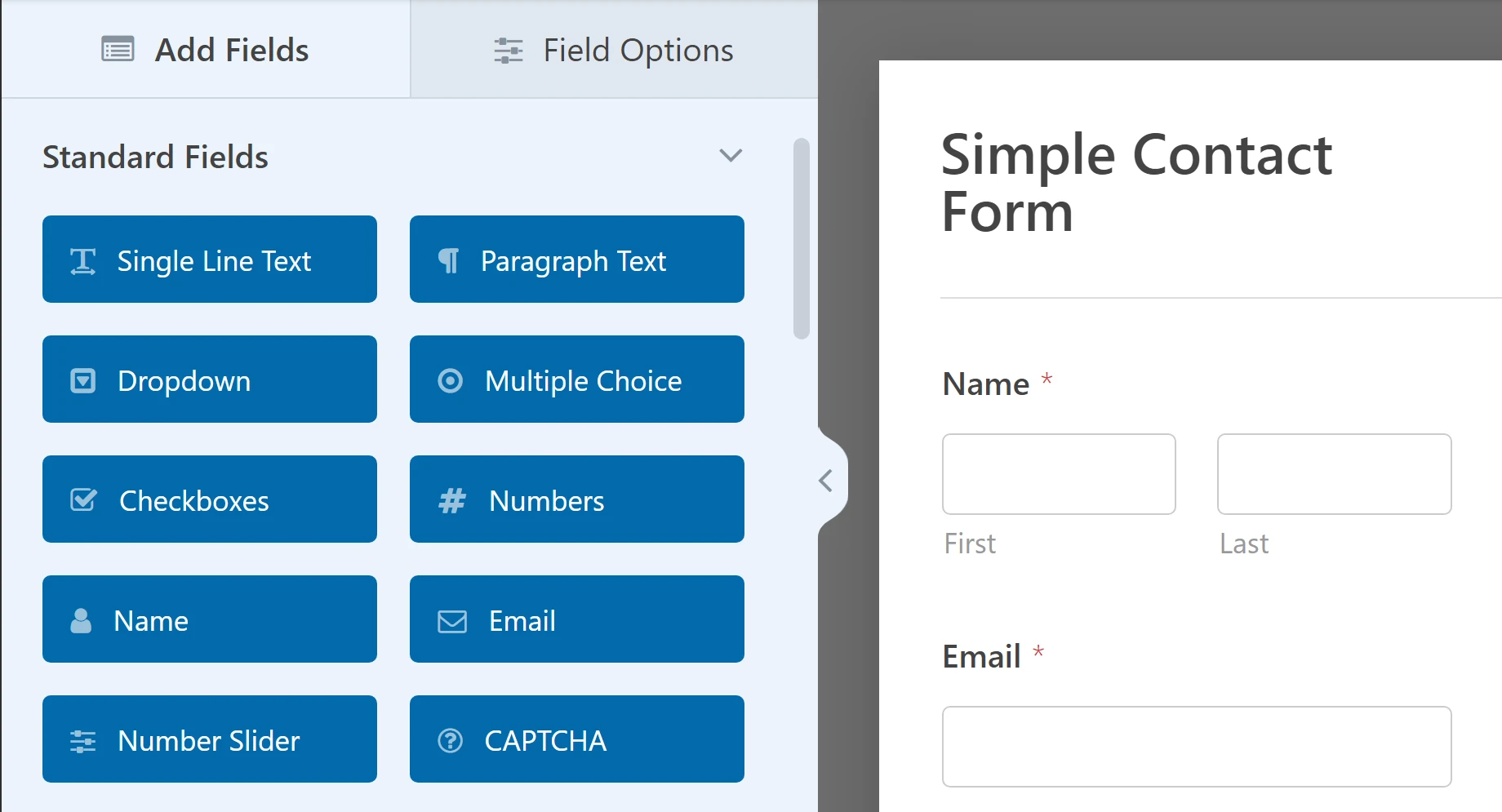 WPForms フォーム エディター。