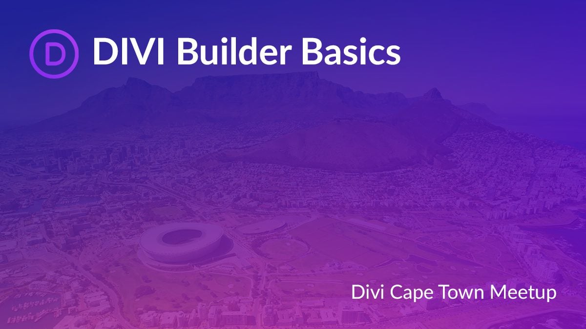 Foto do cabeçalho do Divi Cape Town Builder Basics