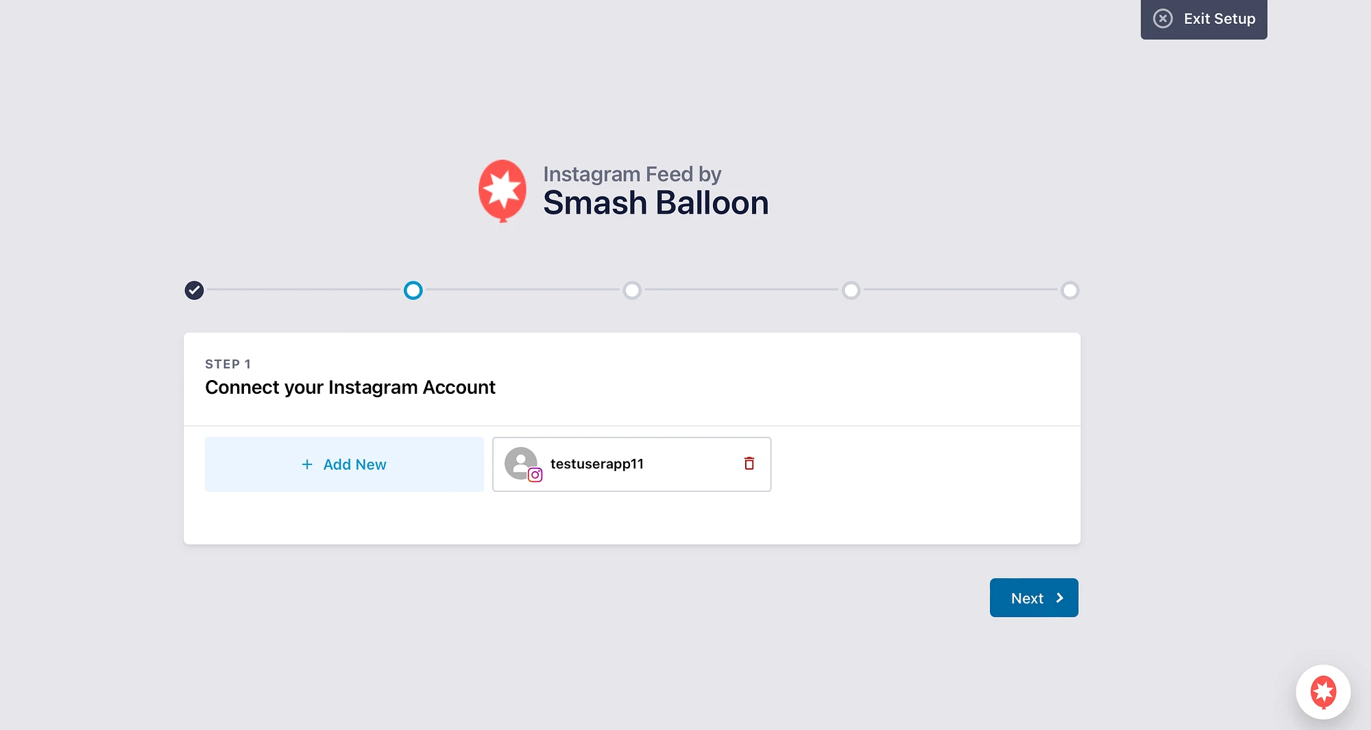 将 Instagram 帐户添加到 Smash Balloon。