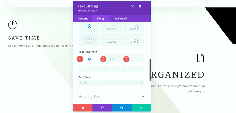 Divi verwendet das Divider-Modul, um ein Gleichgewicht bei der Textausrichtung im Design zu schaffen