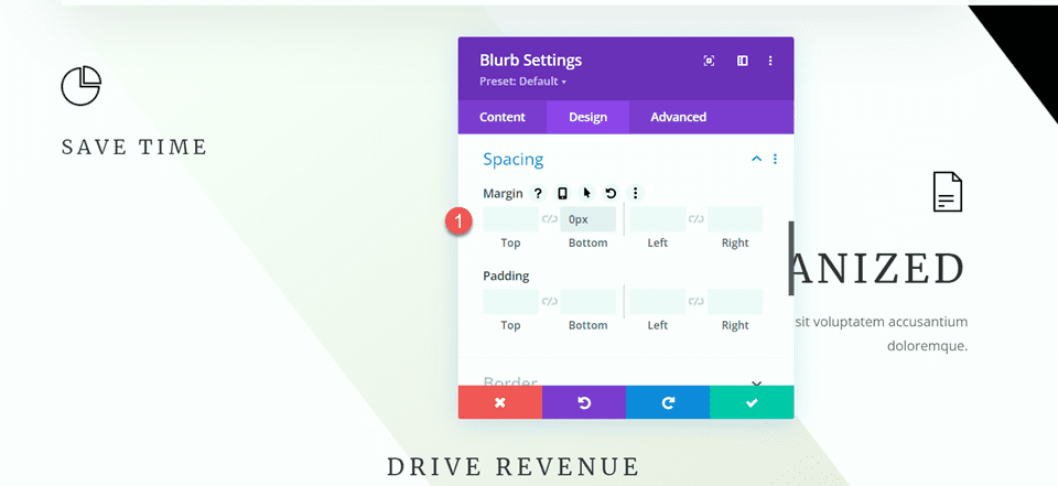 Divi verwendet das Divider-Modul, um ein Gleichgewicht im unteren Designrand zu schaffen