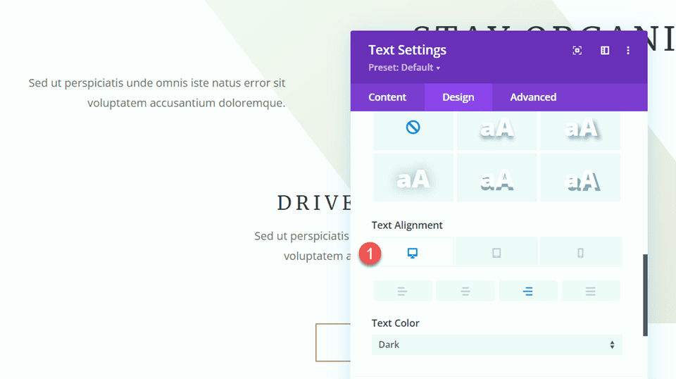 Divi verwendet das Divider-Modul, um ein Gleichgewicht im Design zu schaffen und rechts auszurichten