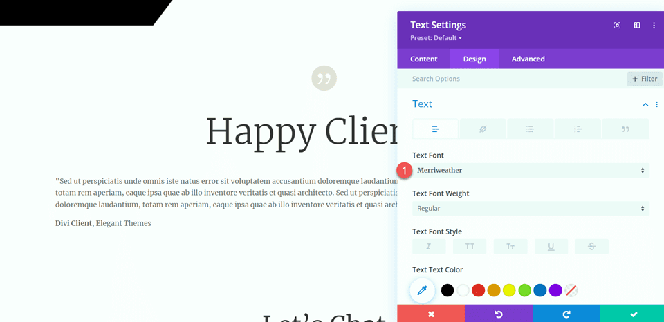 Divi utiliza el módulo divisor para crear equilibrio en la fuente del texto de diseño