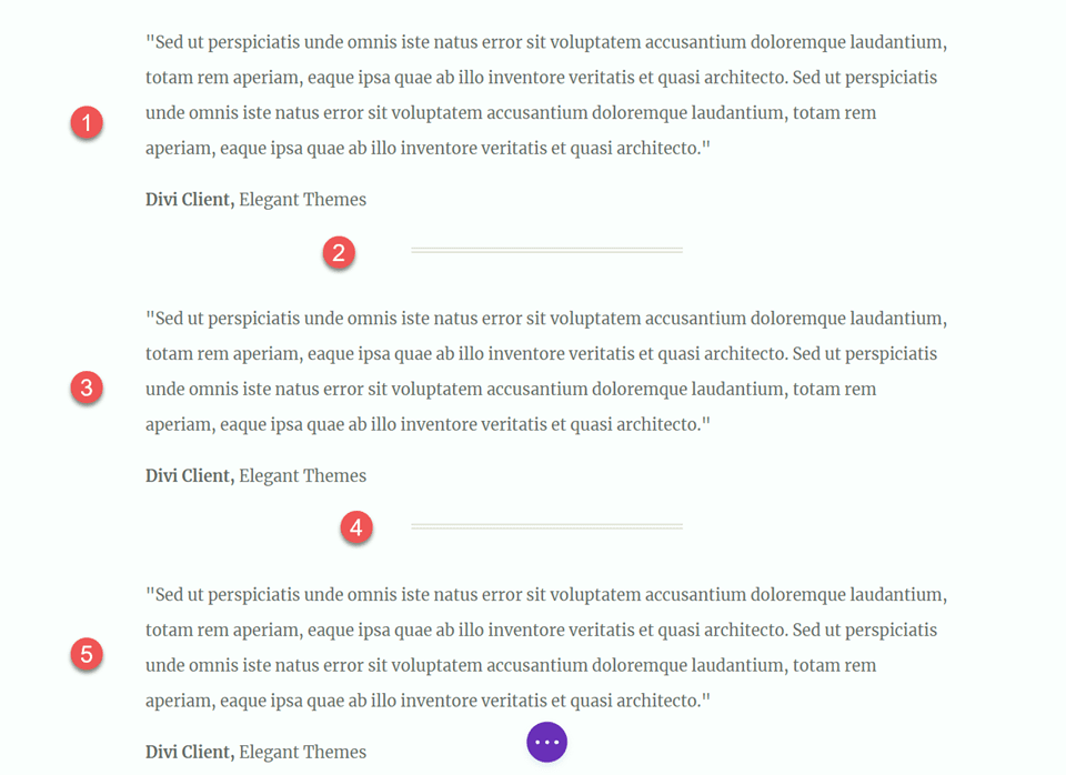 Divi usa módulo divisor para criar equilíbrio na ordem do divisor de texto de design