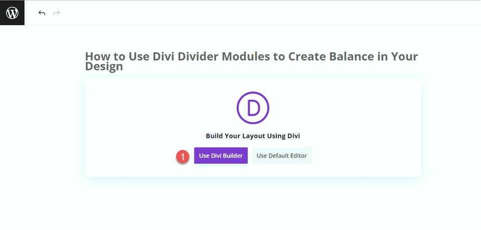 Divi Use el módulo divisor para crear equilibrio en Design Use Builder