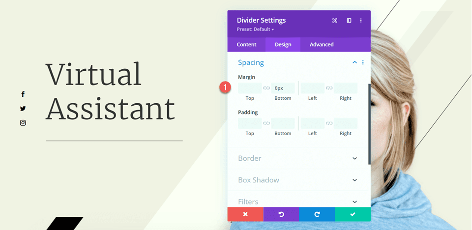 Divi verwendet das Divider-Modul, um ein Gleichgewicht im Designspielraum zu schaffen