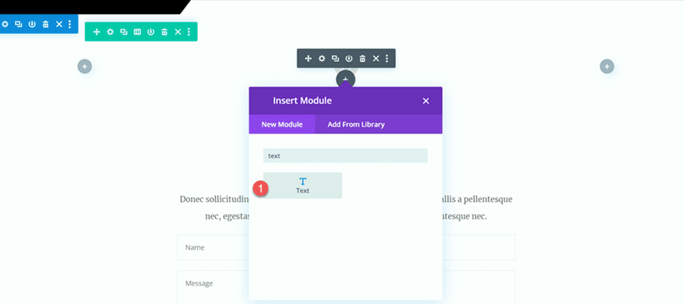 Divi verwendet das Divider-Modul, um ein Gleichgewicht im Design zu schaffen. Fügen Sie ein Textmodul hinzu