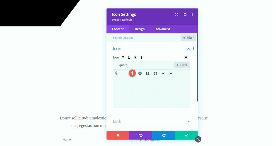 Divi usa módulo divisor para criar equilíbrio no design Adicionar ícone de cotação