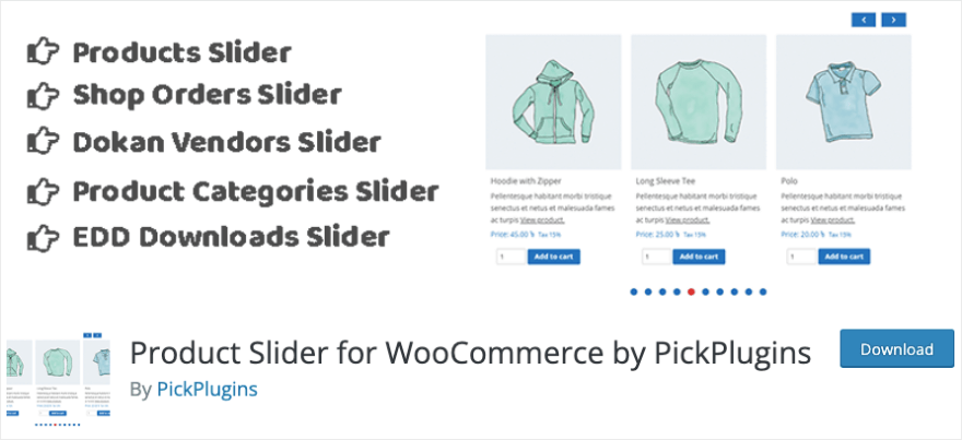 Curseur de produit pour WooCommerce