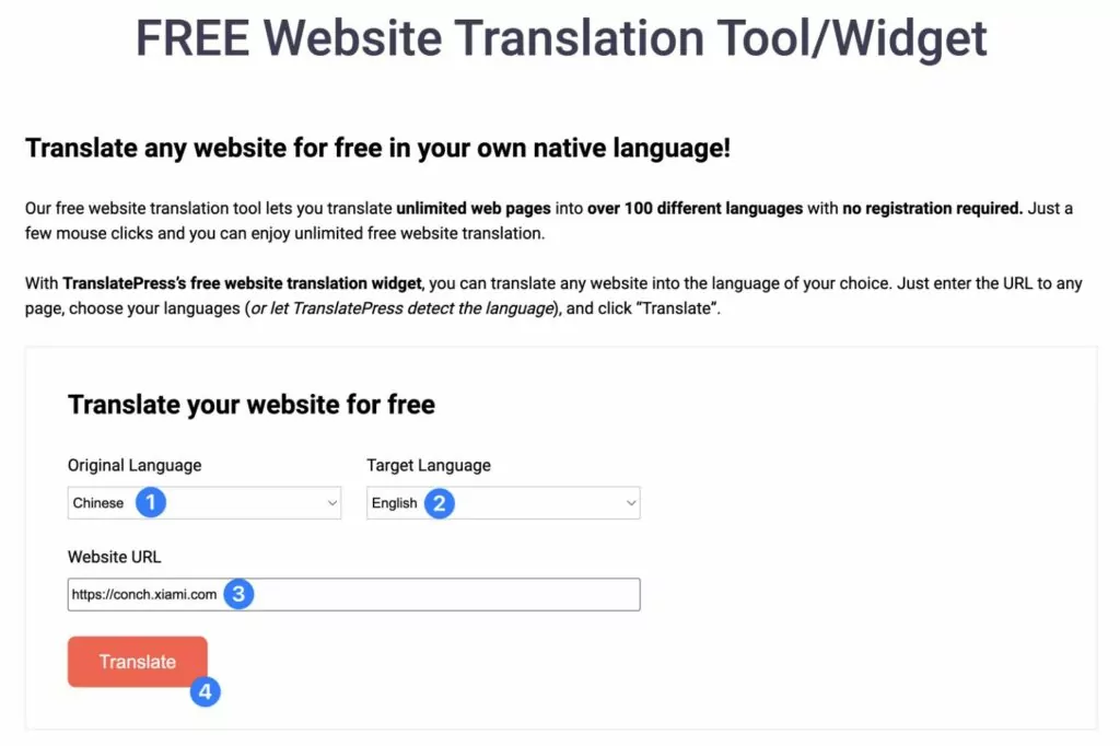 Traduci qualsiasi sito web in cinese