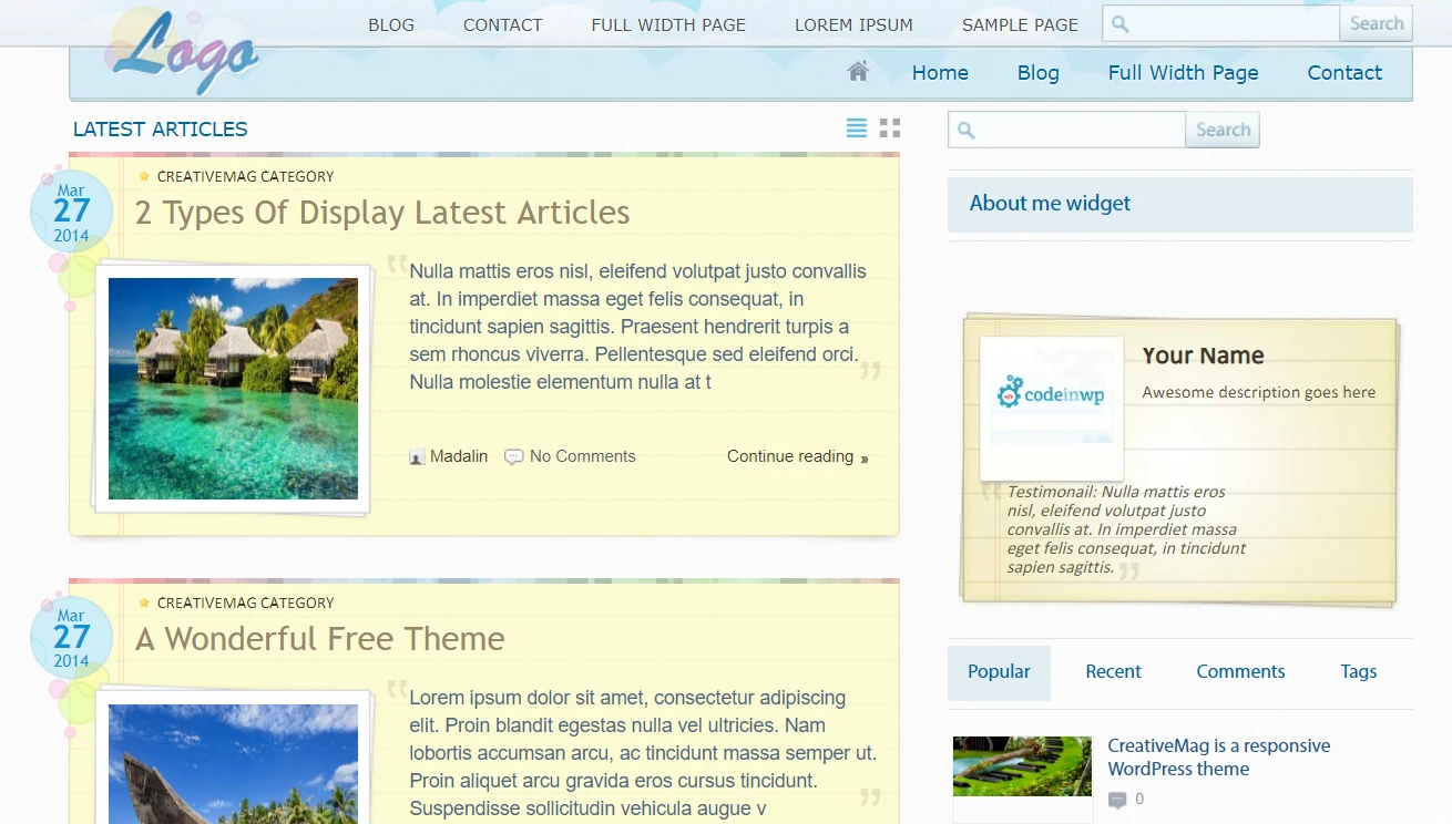 Sejarah Blogging: Desain Tema Pertama