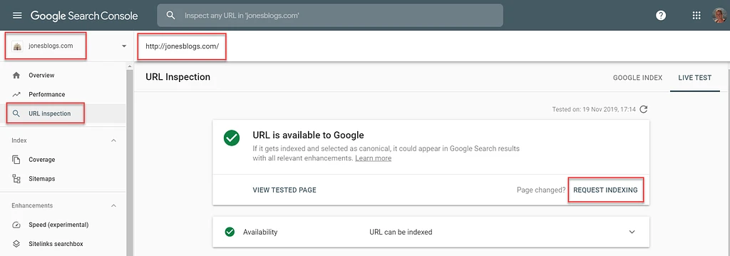 単一のウェブサイト URL を Google に送信する方法