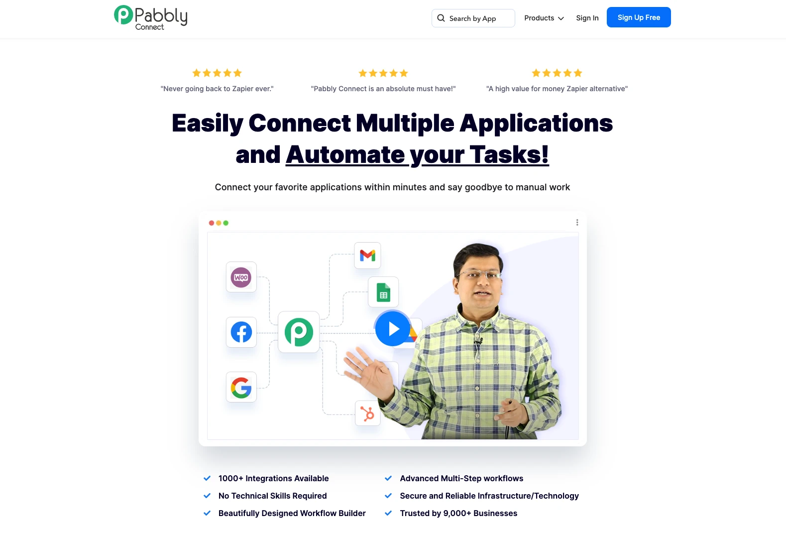 Pabbly Connect 홈페이지 | 무료 Zapier 대안.