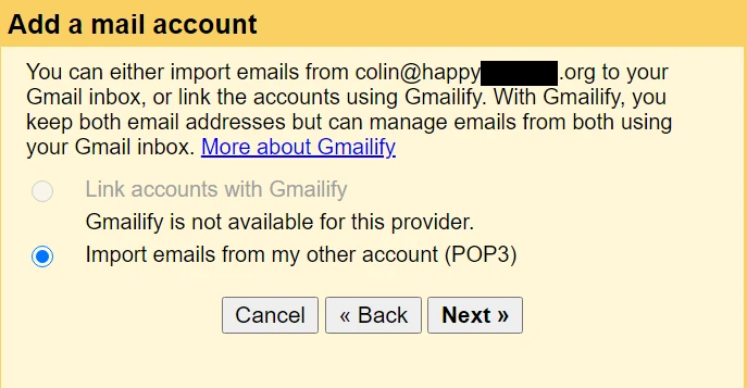 Gmail avec votre propre nom de domaine personnalisé : importez des e-mails depuis POP3