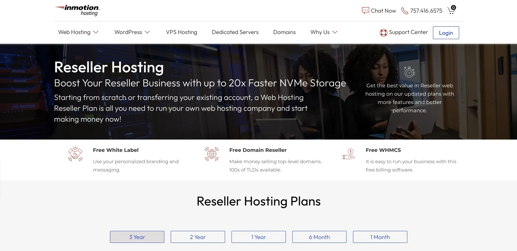 Halaman reseller hosting InMotion Hosting