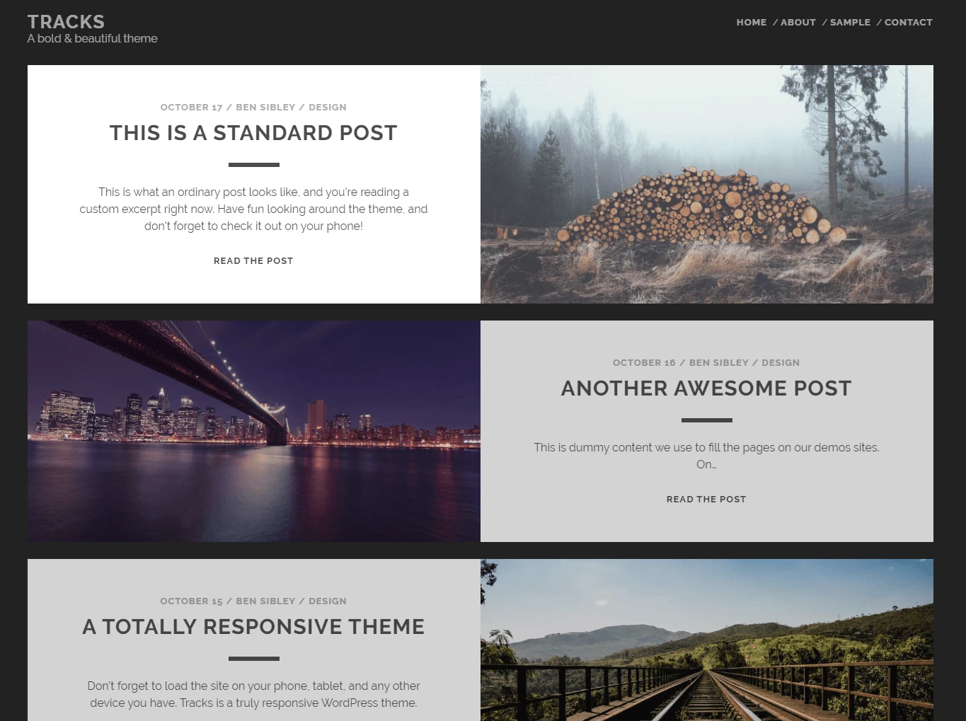 Verfolgt das kostenlose WordPress-Blog-Theme