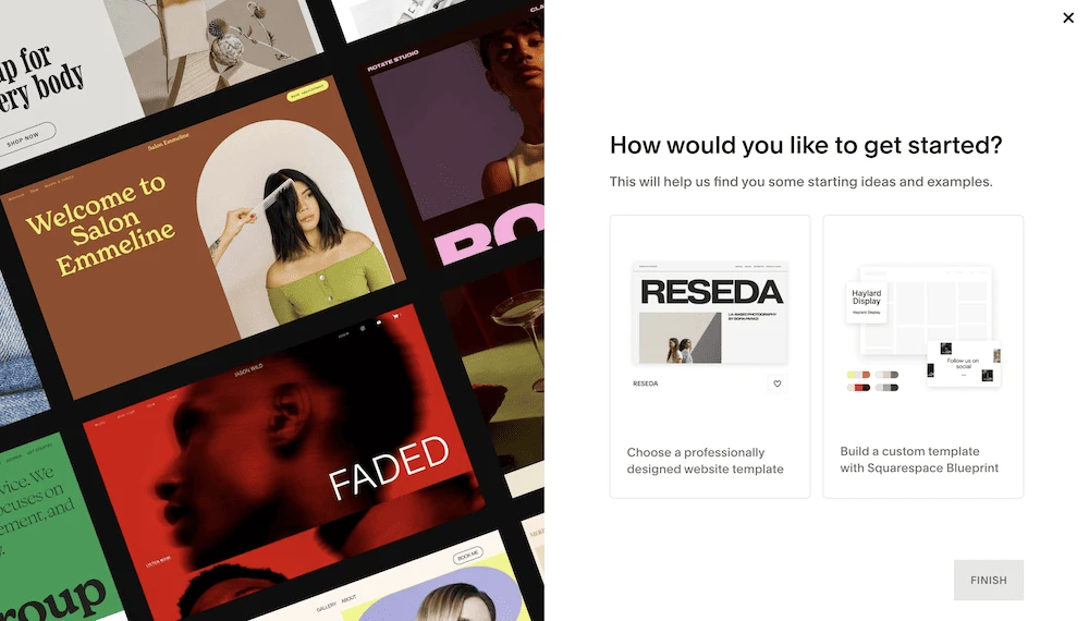 Construire cu șabloane folosind Squarespace.